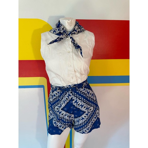 1960s bandana print 4 piece shorts set by Peck and peck sz s / m pinup playsuit - Picture 9 of 10
